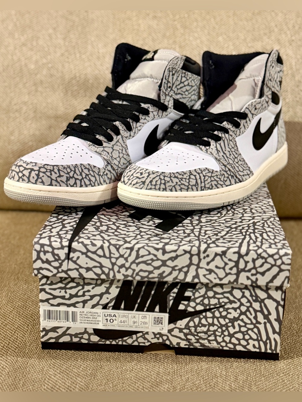 Nike Air Jordan 1 Retro High OG “White Cement” Men’s Size 10.5 New